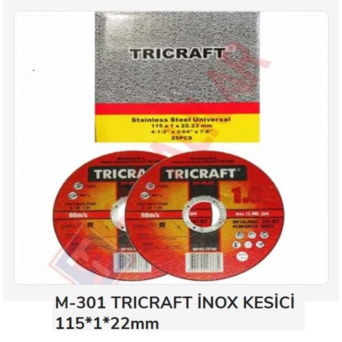 M-3301 TRICRAFT İNOX KESİCİ 115*1*22mm