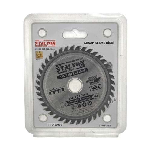 KD001 Stalyon Elmaslı Ahşap Kesme Diski 115*40T*22.2mm