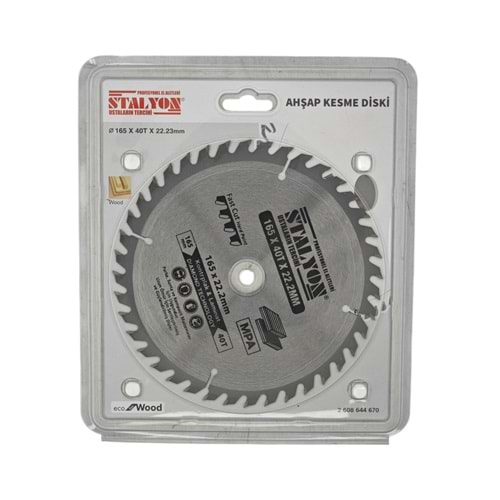 KD002 Stalyon Elmaslı Ahşap Kesme Diski 165*40T*22.2mm