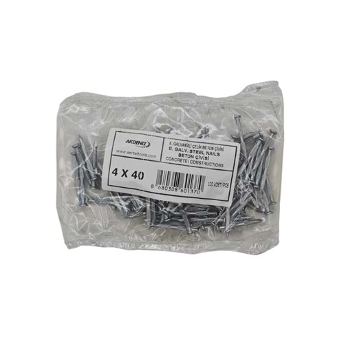 12763 Akdeniz Galvenizli Çelik Beton Çivisi 4*40