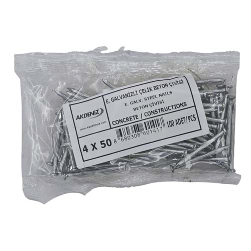 12764 Akdeniz Galvenizli Çelik Beton Çivisi 4*50