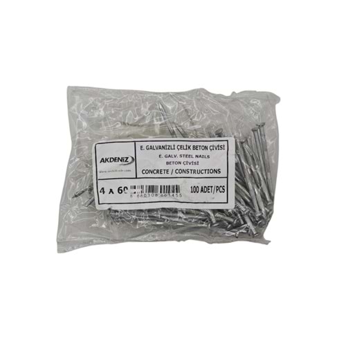 12765 Akdeniz Galvenizli Çelik Beton Çivisi 4*60