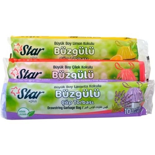 501 Star Büzgülü Çöp Torbası 55*60cm - Limon