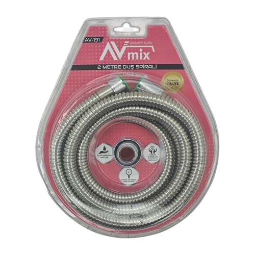 AV-191 Avmix Spralli Krom Duş Hortumu 2m