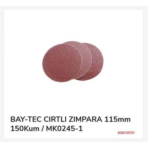 Mk0245-1 Bay-Tec Cırtlı Zımpara 115Mm 150Kum