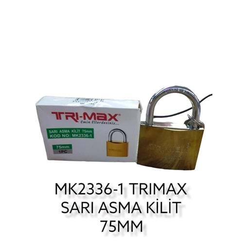 MK2336-1 TRI-MAX SARI ASMA KİLİT 75mm