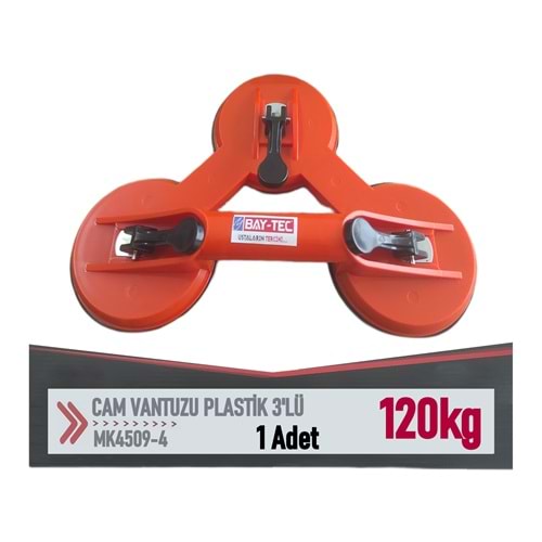 Mk4509-4 Bay-Tec Cam Vantuzu 3Lü - Plastik