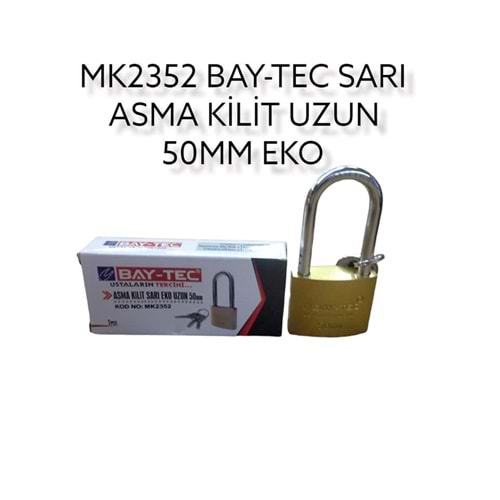 MK2352 BAY-TEC UZUN SARI ASMA KİLİT 50mm - Eko