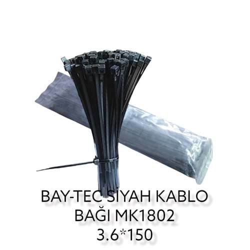 MK1802 BAY-TEC KABLO BAĞI 3.6*150mm - Siyah