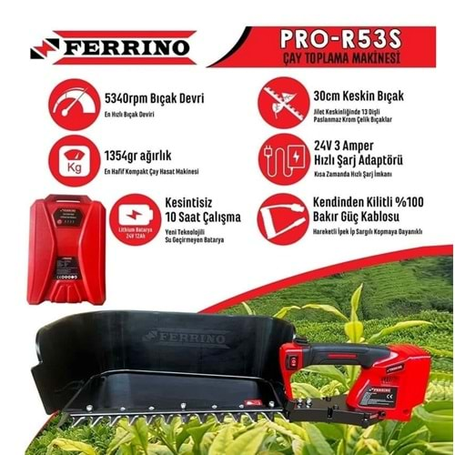 Pro-R53S Ferrino Şarjlı Çay Toplama Makinesi