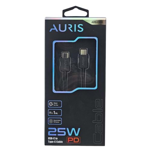 ARS-CB18 Auris USB-C Type-C PD 25W Süper Hizli Şarj Kablosu