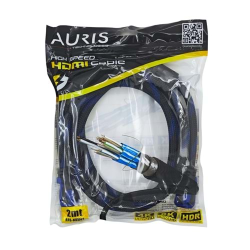 ARS-HDM02 Auris 4K 8K HDR HDMI Kablo 2m