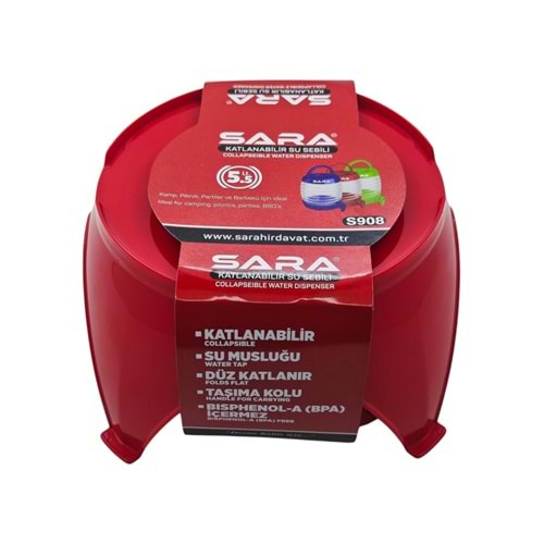 S908 Sara Katlanabilir Su Sebili 5.5lt