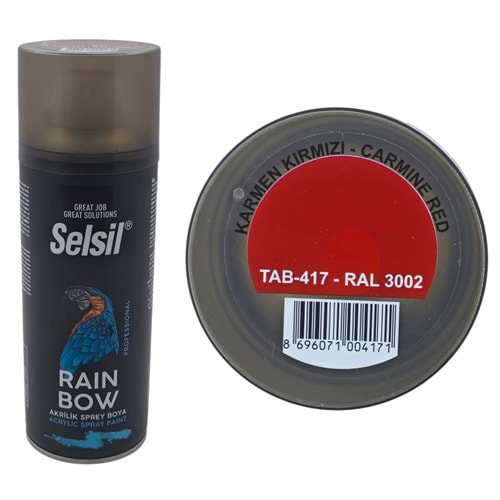 TAB-417 Selsil Raınbow Akrilik Sprey Boya 400ml - Karmen Kırmızı
