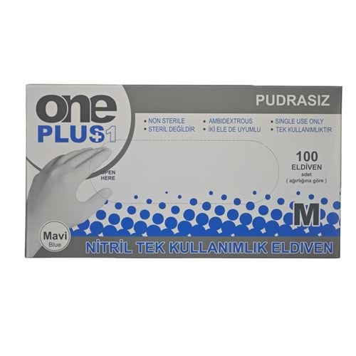 PGD-068 One Plus (M) Pudrasız Mavi Nitril Eldiven