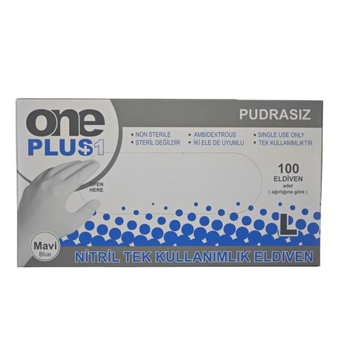 PGD-069 One Plus (L) Pudrasız Mavi Nitril Eldiven