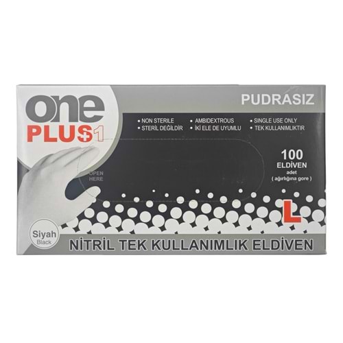 PGD-049 One Plus (L) Pudrasız Siyah Nitril Eldiven