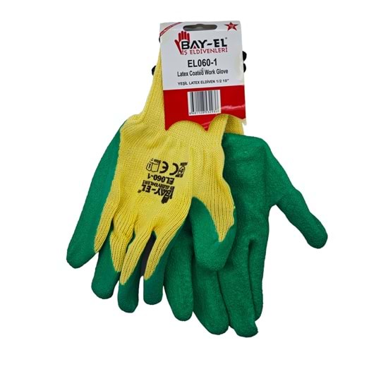El280 Bay-El Latex Eldiven 1/2 10 (Sarı/Yeşil)