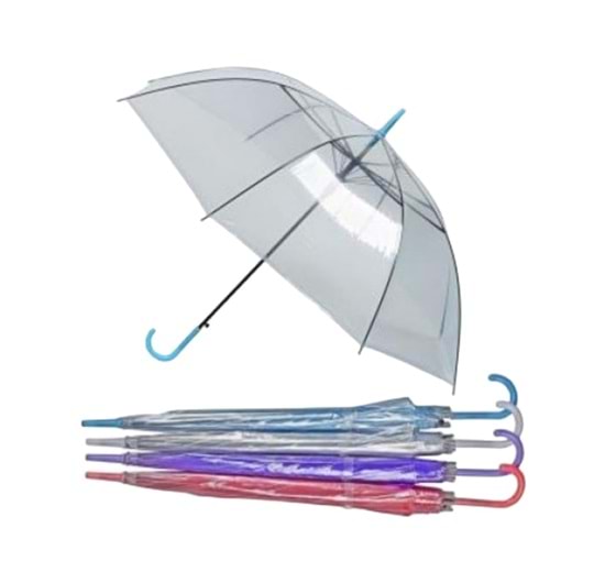 SKY-21 Skybelt Renkli Şeffaf Şemsiye