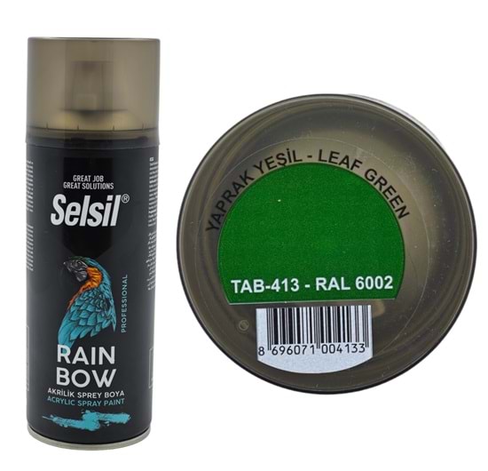 TAB-413 Selsil Raınbow Akrilik Sprey Boya 400ml - Yaprak Yeşil
