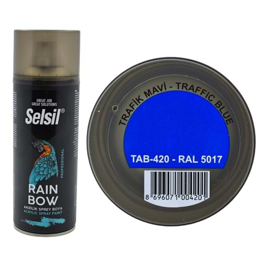 TAB-420 Selsil Raınbow Akrilik Sprey Boya 400ml - Trafik Mavi