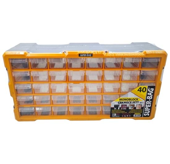 ASR-6003 Super-Bag 40lı Yatay Organizer Monoblock Çekmece Seti