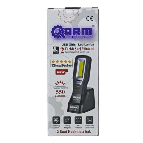 Esen-170 Arm 550 Lümen Şarjlı Led Fener - Miknatıslı