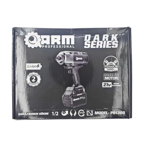 PB1300 ARM Dark Serisi 1600 N.m Torklu Somun Sökme 1/2