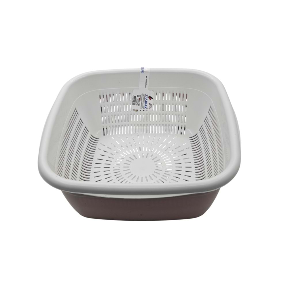 ZP676 Zambak Plastik Kare Süzgeçli Badya 6lt