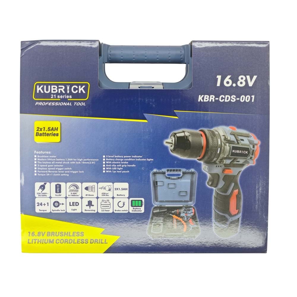 KBR-CDS-001 Kubrick 16.8V Şarjlı Vidalama