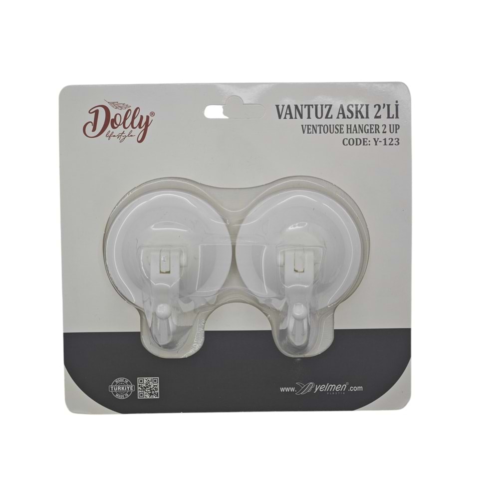 Y-123 Dolly Kilitli Vantuz Askı 2li