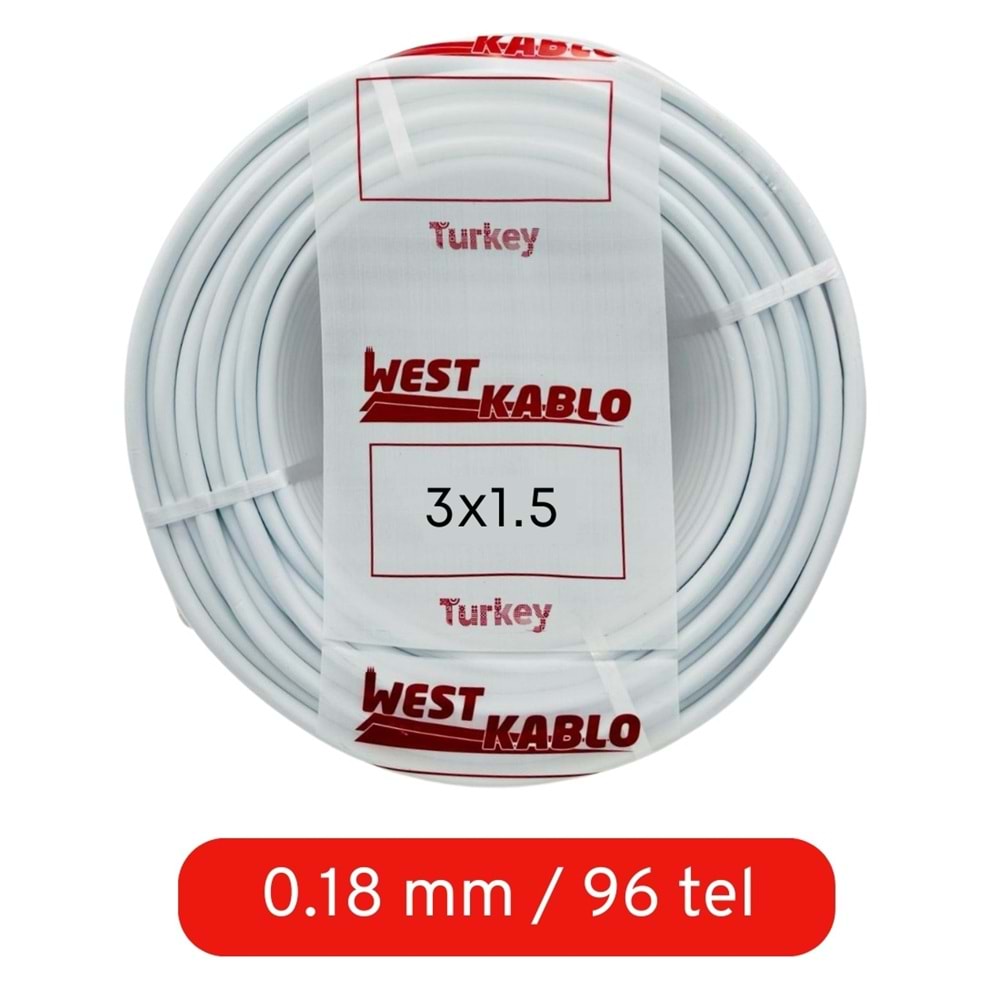 H05VV-F West TTR Kablo 3*1.5mm 100m