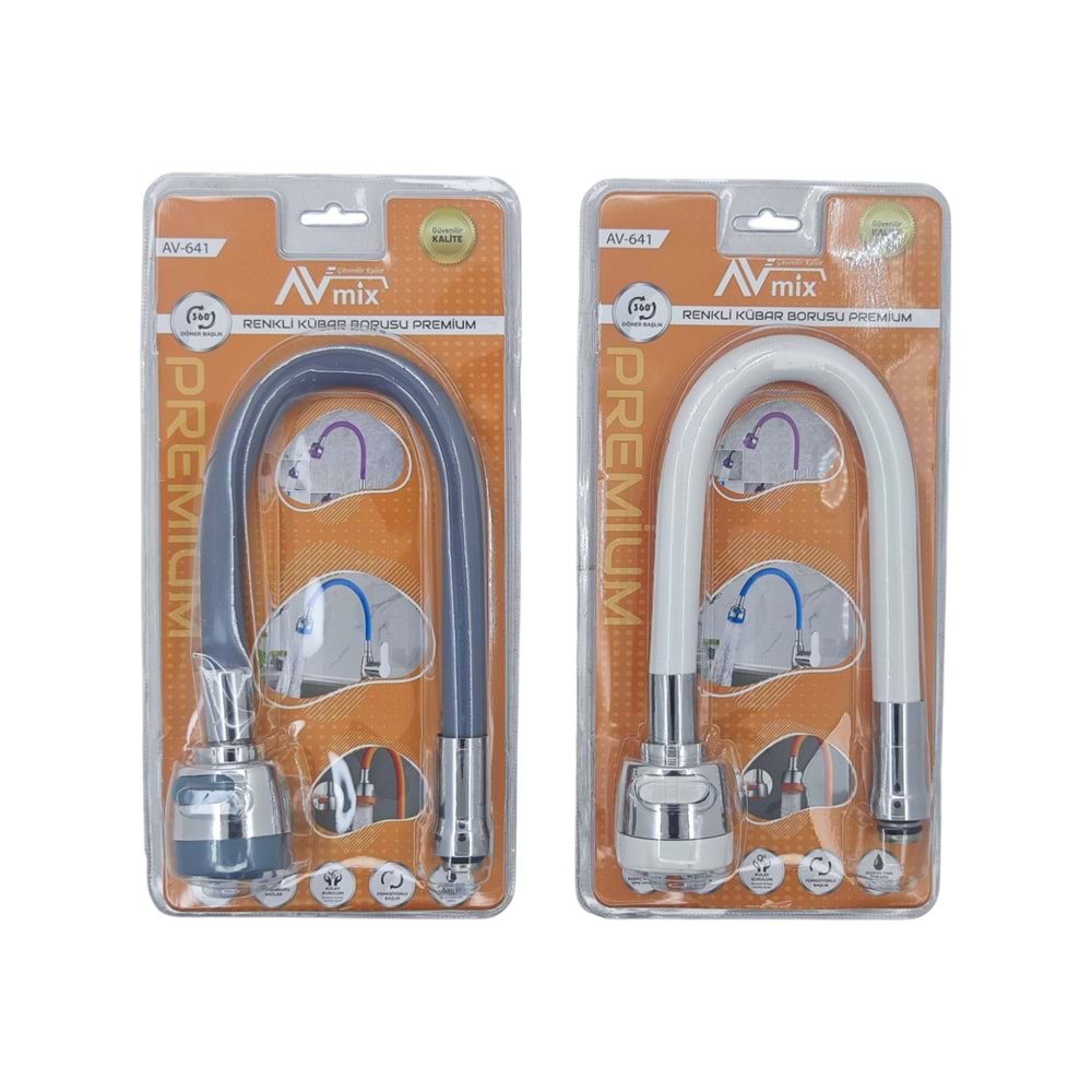 AV-641 Avmix Premium Renkli Kubar Borusu - Topaç