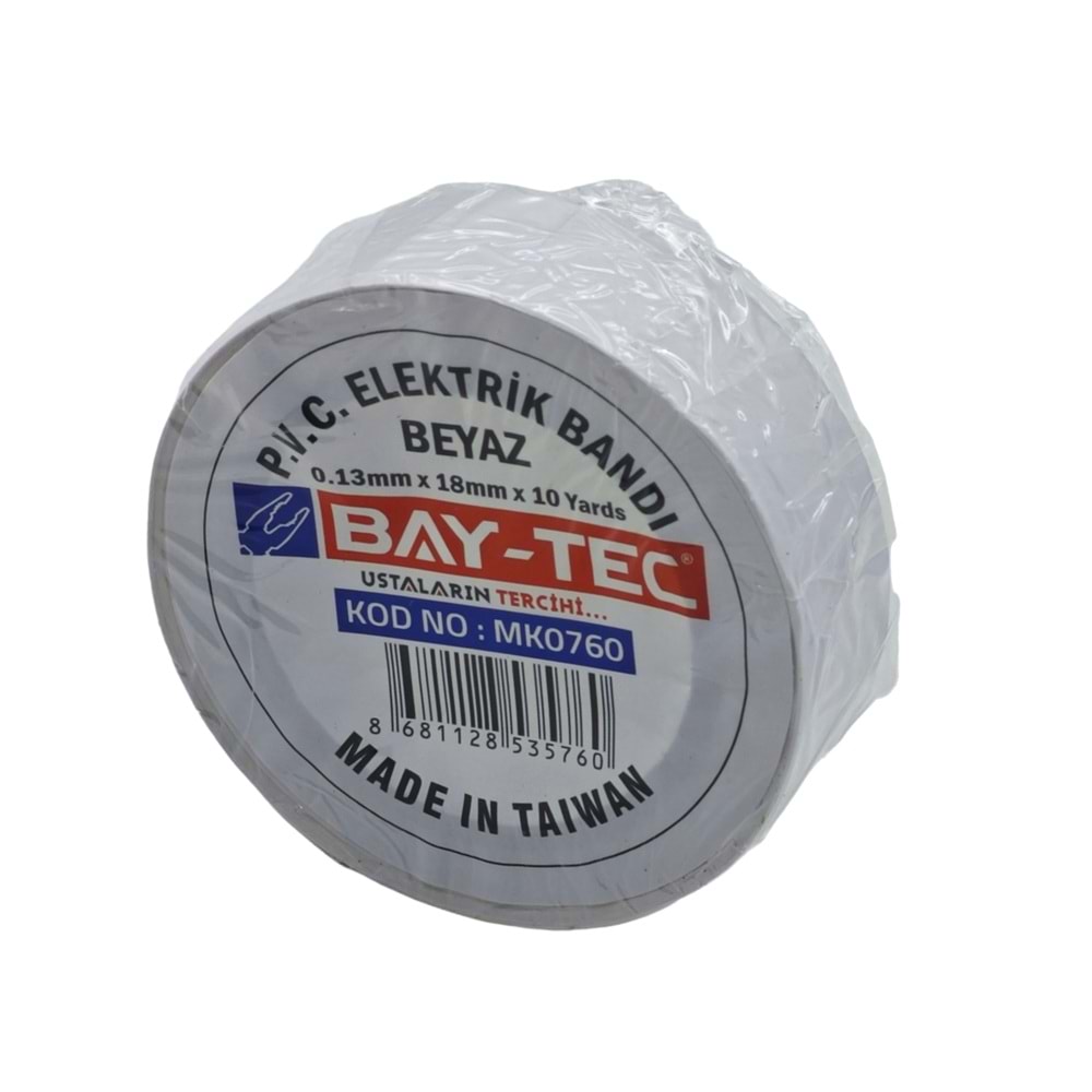 Mk0760 Bay-Tec Pvc Elektrik Bantı (Beyaz)
