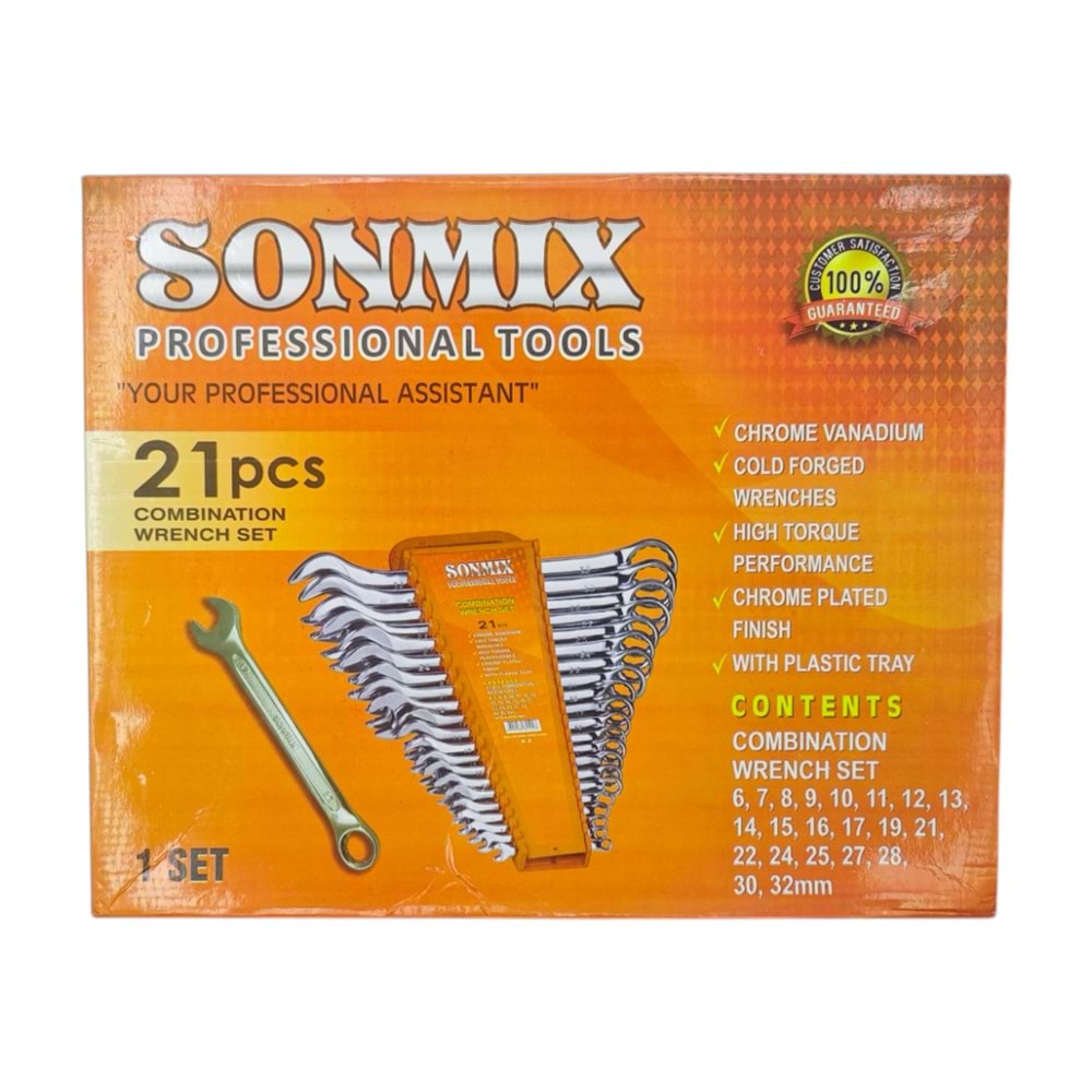2100 Sonmix 21li Kombine Anahtar Seti