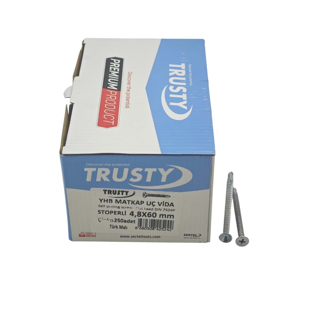 4860 Trusty YHB 4.8*60mm Matkap Uçlu Vida 250li