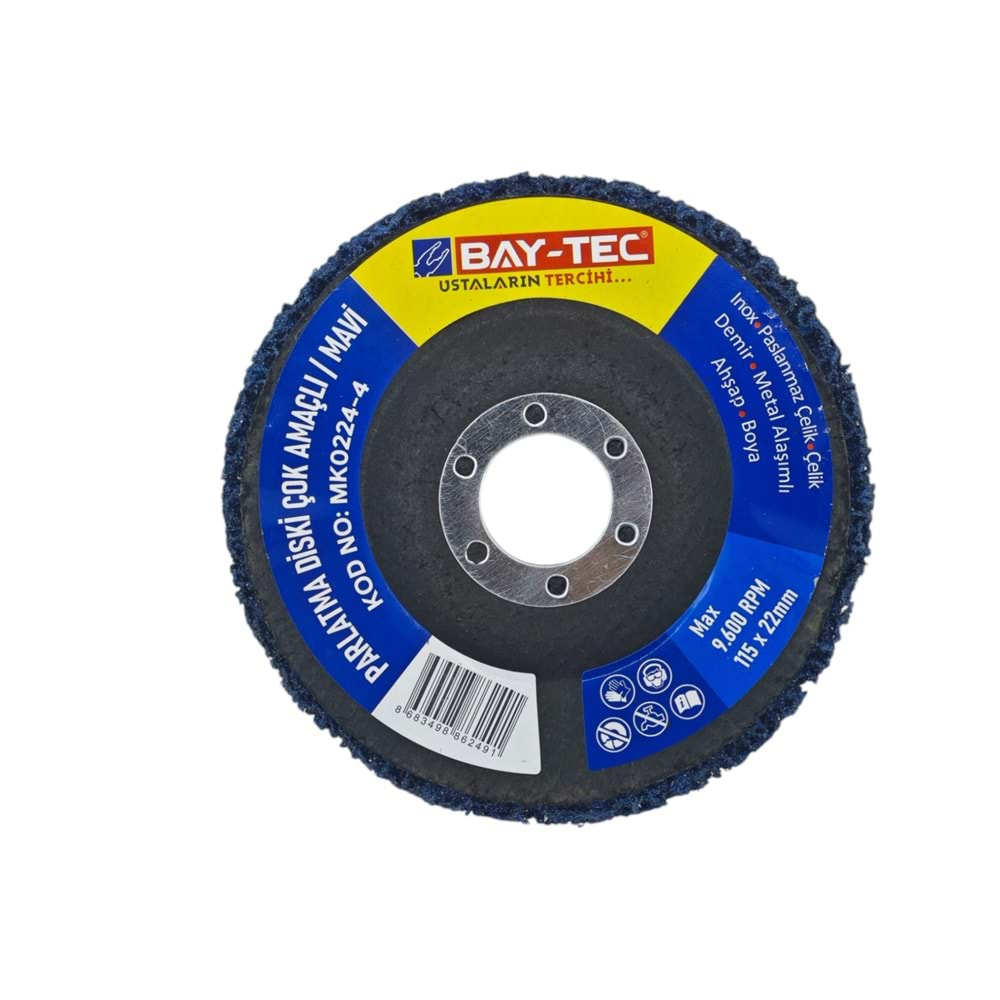 MK0224-4 Bay-Tec Çok Amaçlı Parlatıcı Disk 115mm - Mavi