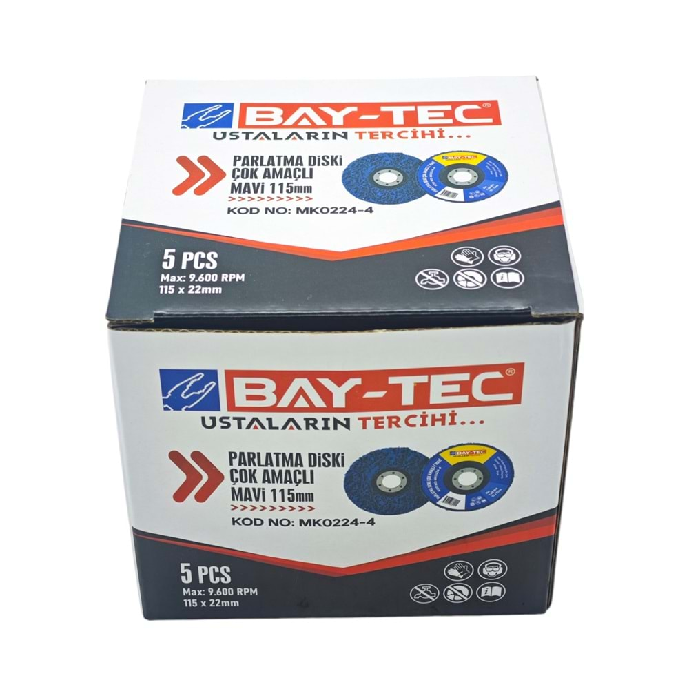 MK0224-4 Bay-Tec Çok Amaçlı Parlatıcı Disk 115mm - Mavi