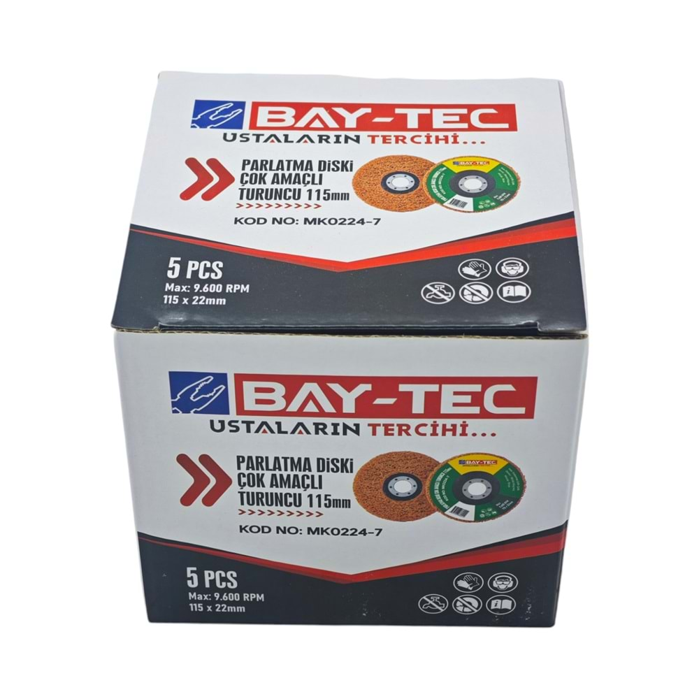 MK0224-7 Bay-Tec Çok Amaçlı Parlatıcı Disk 115mm - Turuncu