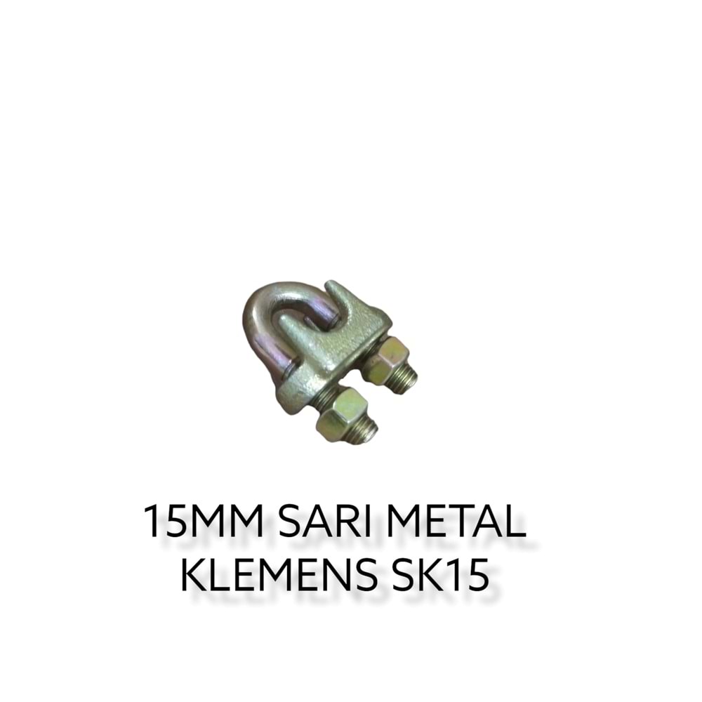 SMK15 Sarı Metal Klemens 15mm