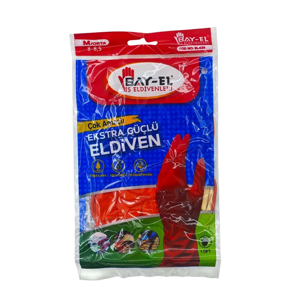 EL435 Bay-El Çok Amaçlı Extra Güçlü Eldiveni 8-8,5 (M)