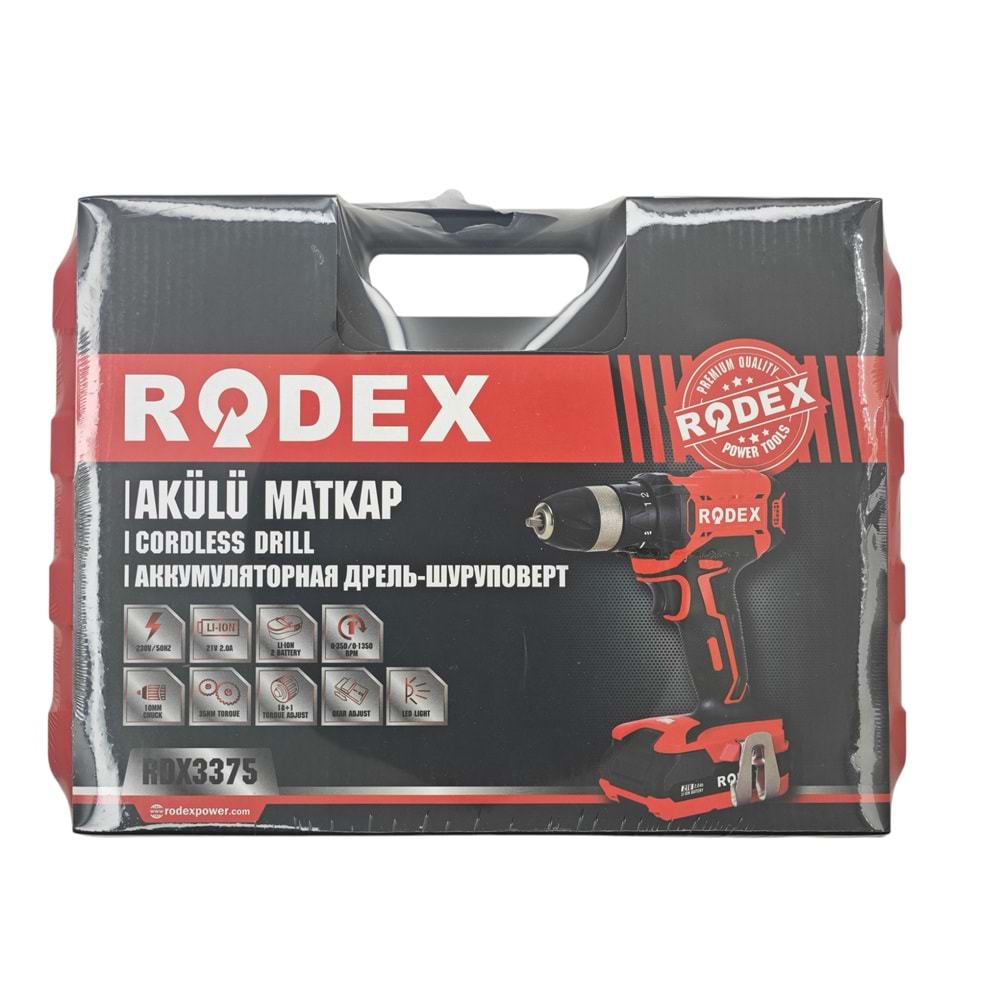 RDX3375 Rodex Şarjlı Matkap Vidalama 10mm