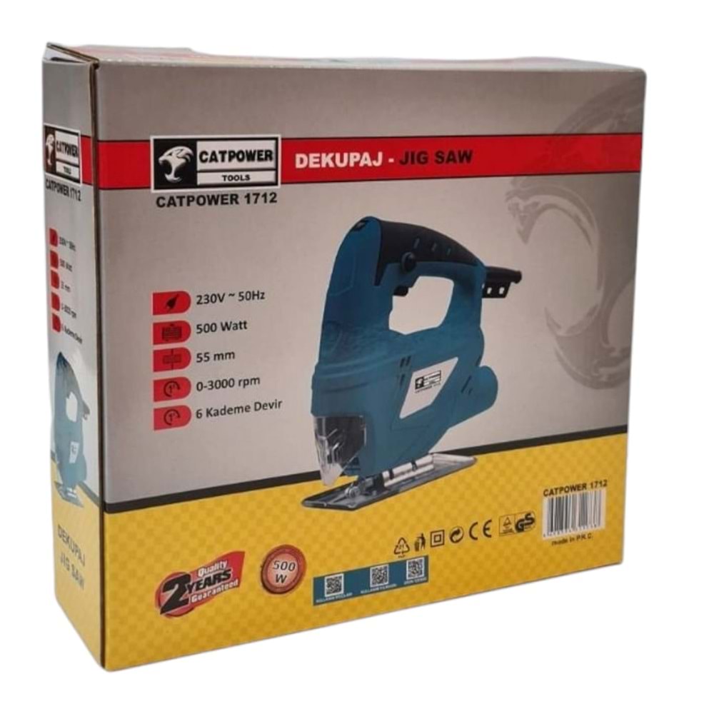C-1712 Catpower 500W Dekupaj - 6 Kademe Devir 55mm Ağızlık