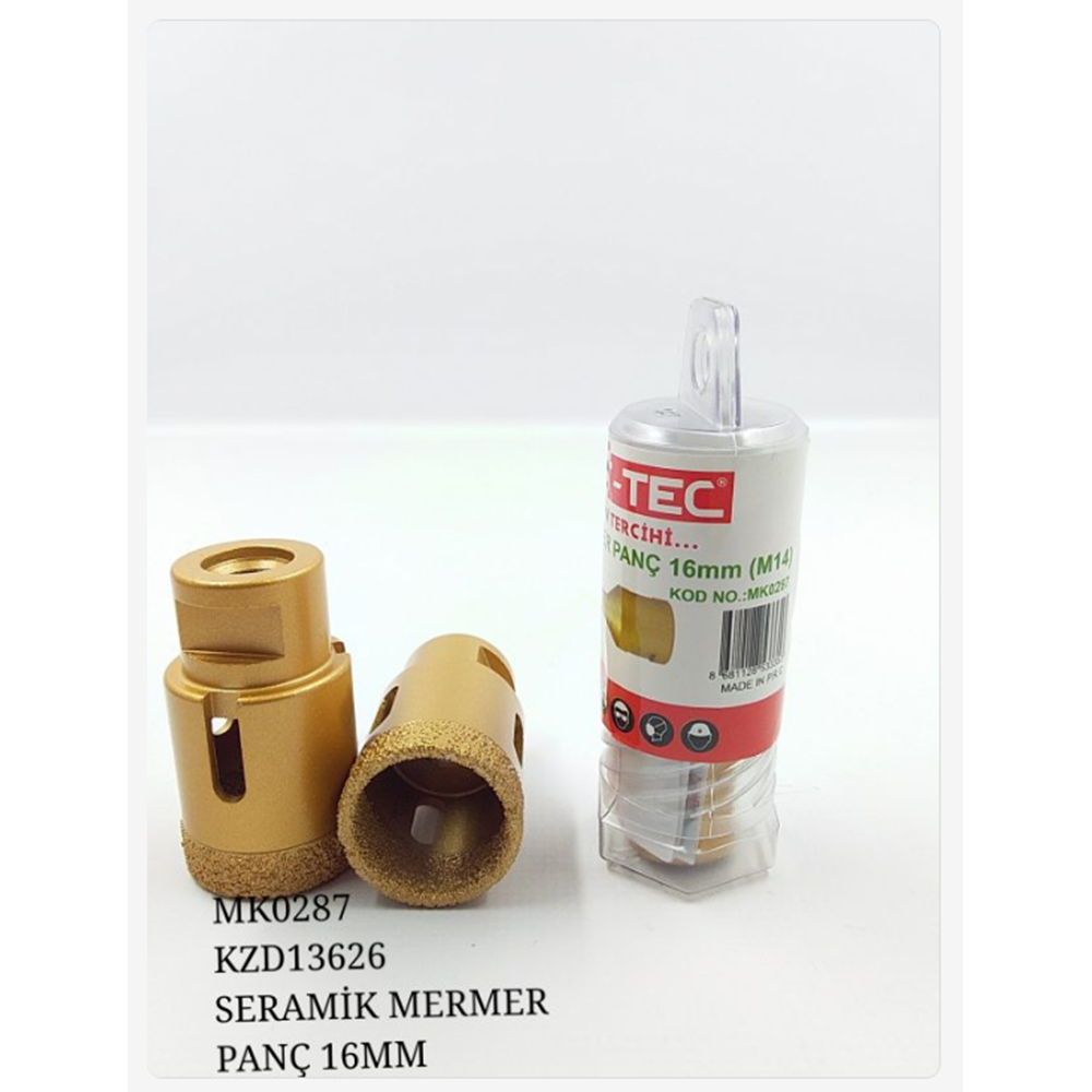 Mk0287-16 Bay-Tec M14 Uçlu Seramik Mermer Panç 16mm