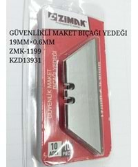 Zmk-1199 Zimak Maket Bıçağı Yedeği 19Mm 10Lu