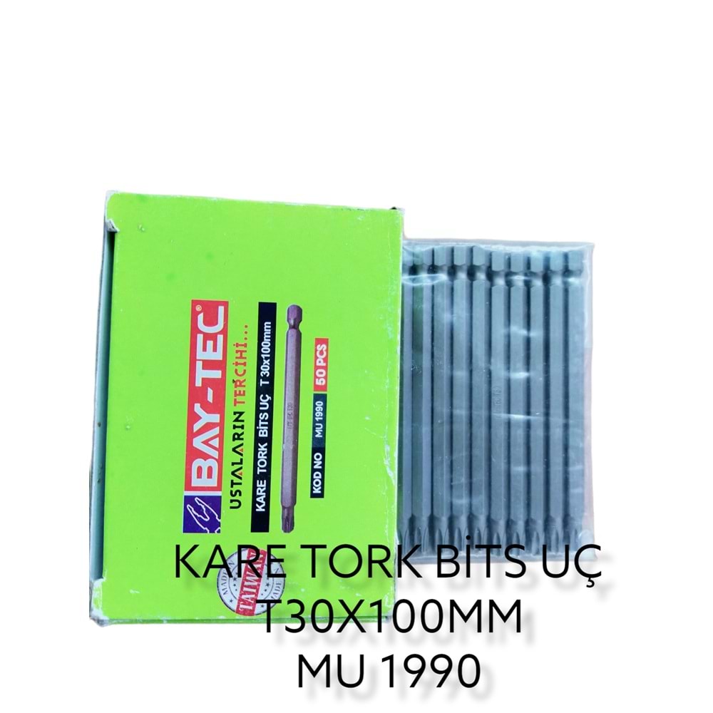 Mu1990 Bay-Tec Kare Tork Bits Uç T30*100Mm