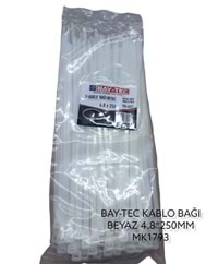 Mk1793 Bay-Tec Kablo Bağı 4.8*250Mm - Beyaz