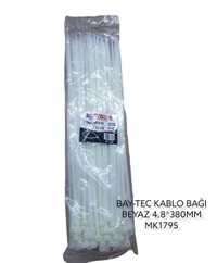 Mk1795 Bay-Tec Kablo Bağı 4.8*380Mm - Beyaz