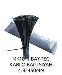 Mk1811 Bay-Tec Kablo Bağı 4.8*450Mm - Siyah