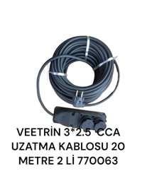 770063 Veetrin 3*2,5 Cca Uzatma Kablosu 20M - 2Li